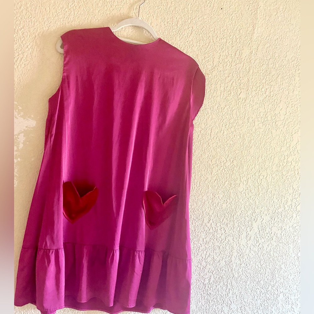 Sister Jane satin heart pocket tent dress